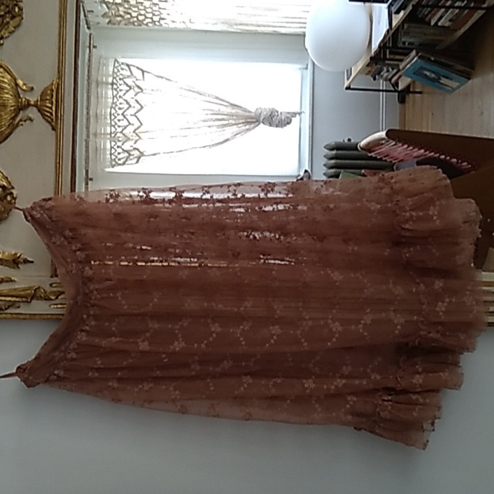 Free People sheer knee length skirt, M